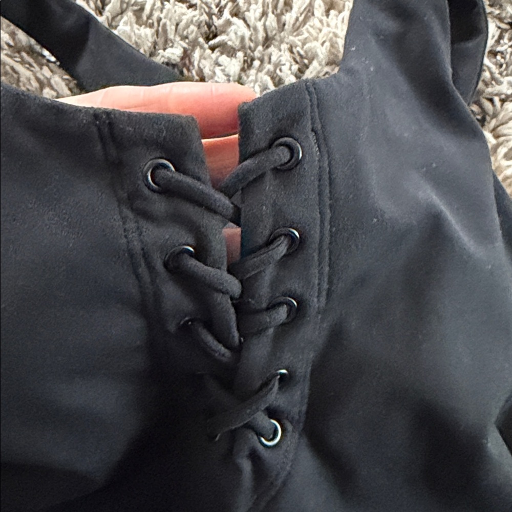 Black Bombshell Lace-Up Bodysuit - Picture 7 of 8